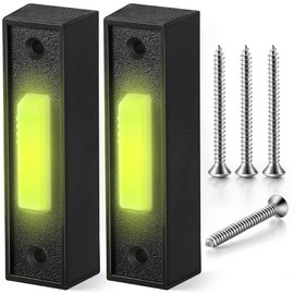 Lighted Doorbell Button, Garage Door Opener Switch with LED Light, 41A4166 Wall Mounted Push to Exit Ringer Button(Black,2 Pieces)