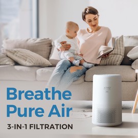 ATMOTUBE AIR Air Purifier with H13 Filter, Compact Design for Small Rooms, 3-Stage Filtration, Night Light, Sleep Mode, for Home Office, Bedroom