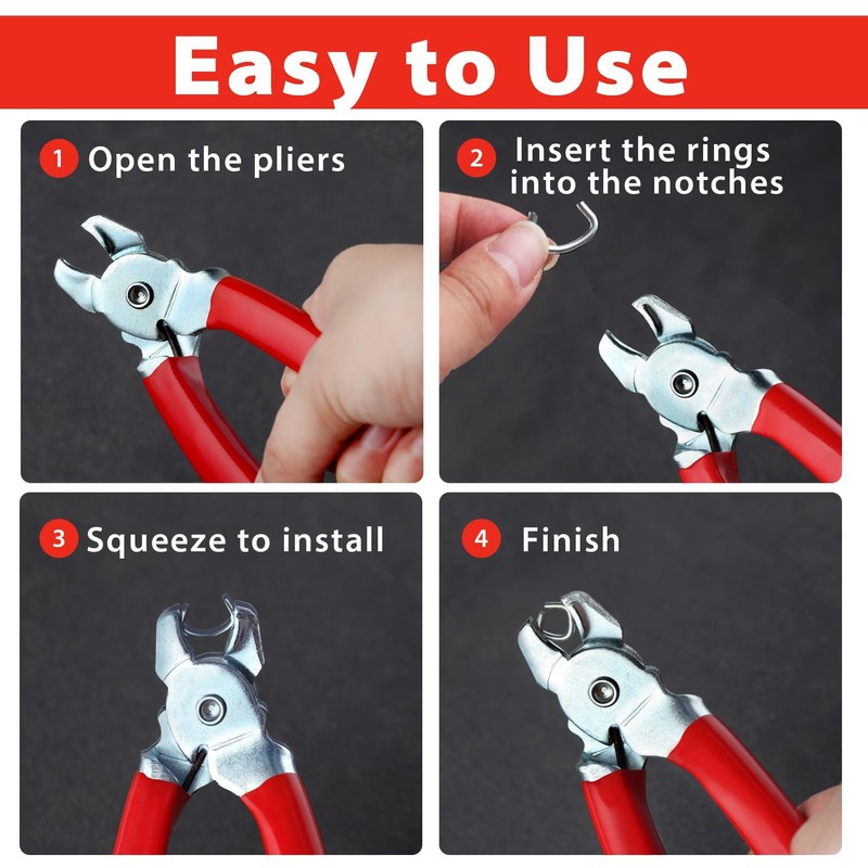 LEONTOOL Hog Ring Pliers 45 Degree Bend Hog Ring Pliers