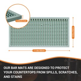 ZJWZLG 2PCS11.8 * 5.9in Green Bar Mat, Prevent Cups and Glasses from Sliding and Protect The Surface of The Table from Being Easily Damaged, Suitable for Bars, Home Bars and Coffee Bars