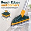 V-Shaped Floor Scrub Brush with Squeegee for Bathroom Cleaning –