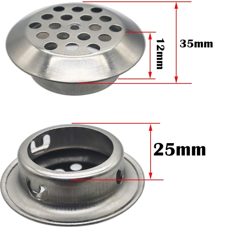 CTRICALVER 35 Stainless Steel Air Vents Ventilation Louvers | Round,