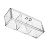 NOENNULL Acrylic Makeup Organiser, 3 Compartments, Cotton Pad Dispenser, Transparent