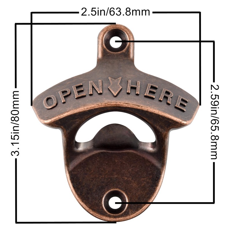 Jumiok 12 PCS Bottle Cap Opener Wall Mounted Bulk Stainless