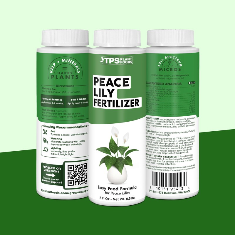 Peace Lily Fertilizer, Complete Liquid Peace Lily Plant Food, 8