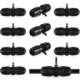12 Pcs Barbed Tee Drip Irrigation Tubing for 1/2 Inch to 1/4 Inch Irrigation Fittings 1/2 Inches ID x 0.63 Inches OD 16 mm PE Tube Anti Drop Locked Reducing Tee Fits 13 mm ID/ 4 mm ID