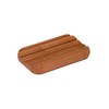 Soap dish made of pear wood, rounded shape, with rubber
