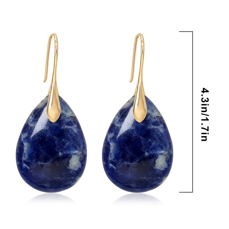 Wovanoo Natural Stone Earrings for Women Boho Dangle Drop Earrings