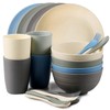 Shopwithgreen Wheat Straw Dinnerware Sets for 4, 20 PCS Unbreakable