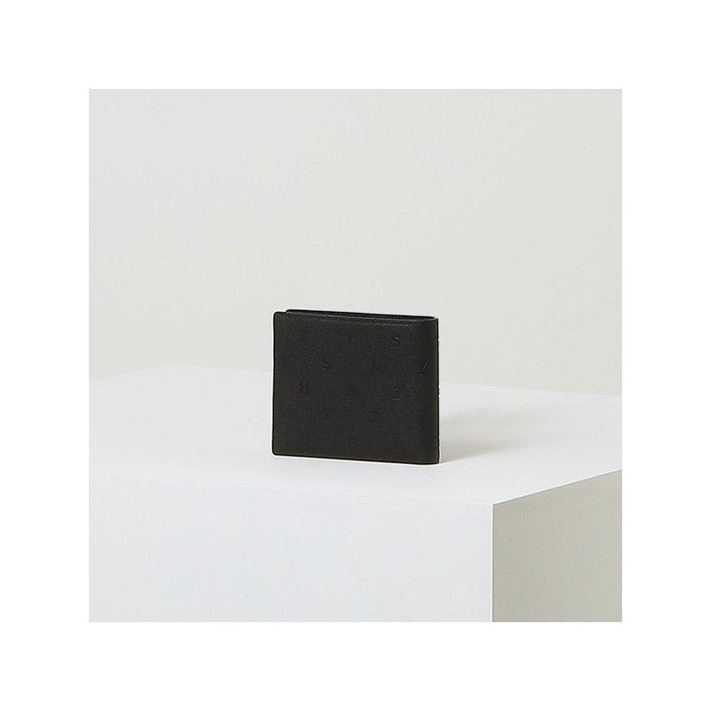 Hazzys (신세계센텀점)HAZZYS ACC블랙 가죽 음각 레터링 패턴 반지갑 HJWA4E580BK (Shinsegae