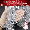 CLHXWU Pack of 6 12 m Christmas Tinsel Garland, Silver,