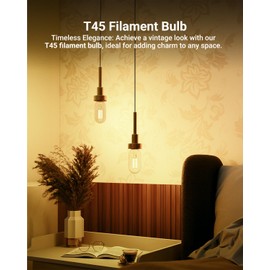 Sunco 12 Pack T45 Edison Bulbs, E26 LED Bulb 60 Watt Equivalent, Filament Vintage Light Bulbs, Clear Decorative Tubular Light Bulb, 7W, 2700K Soft White, Dimmable, 700 LM, Medium Base, Wet Rated UL