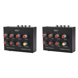 2X EQ-7 Car Audio Headset Amplifier 7-Band EQ Equalizer 2 Channel Digital Sound Equalizer