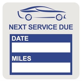 2x2 inch 42 PCS "Next Service Due" Static Cling Labels Easy Remove Oil Change Stickers - Static Cling Windshield Labels Blue Color