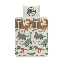 Coco Moon Jurassic World Dinosaur Duvet Bedding Set Ideal Boys and Toddler Dinosaurs Kids Bedroom Accessories Gifts Present (Junior)