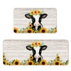YOUWOUS Sunflower Cow Farmhouse Kitchen Mats Set of 2-17x29 and