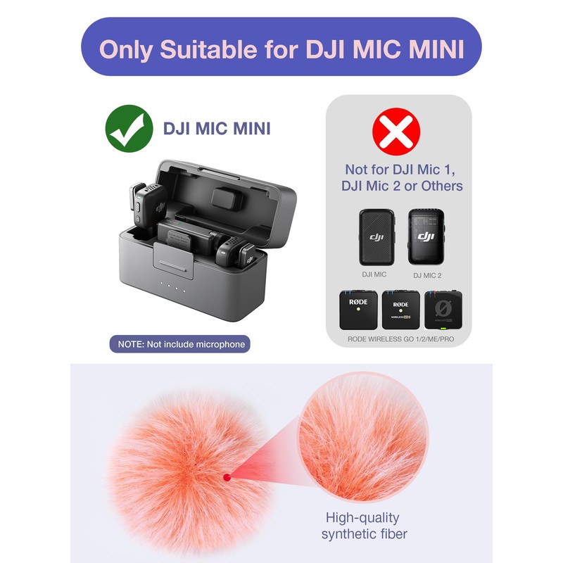 YOUSHARES Windscreen for DJI Mic Mini, Mic Mini Transmitter Furry