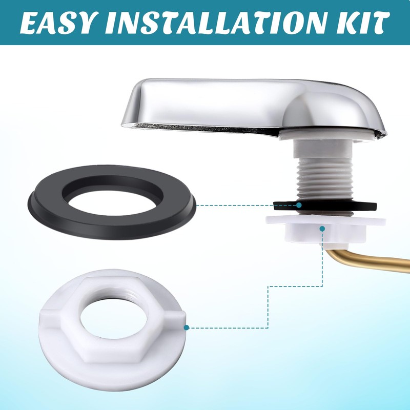 Lasnten 12 Pieces Toilet Handle Lever Flush Replacement, Brass Universal