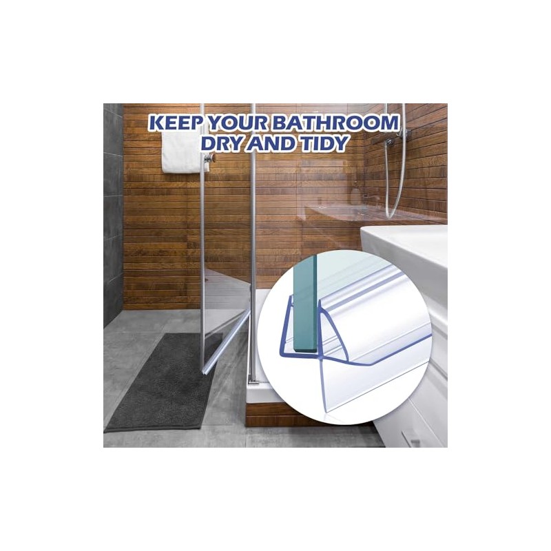 2 Pcs Shower Door Bottom Seal - Clear PVC Water