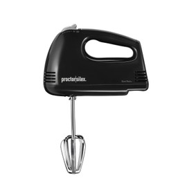 Proctor Silex Easy Mix 5-Speed Electric Hand Mixer with Bowl Rest, Compact and Lightweight, 100 Watts of Peak Power, Black