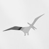 Decal Stickers of Pterodactyl Silhouette 1 (Metallic Silver) (Set of