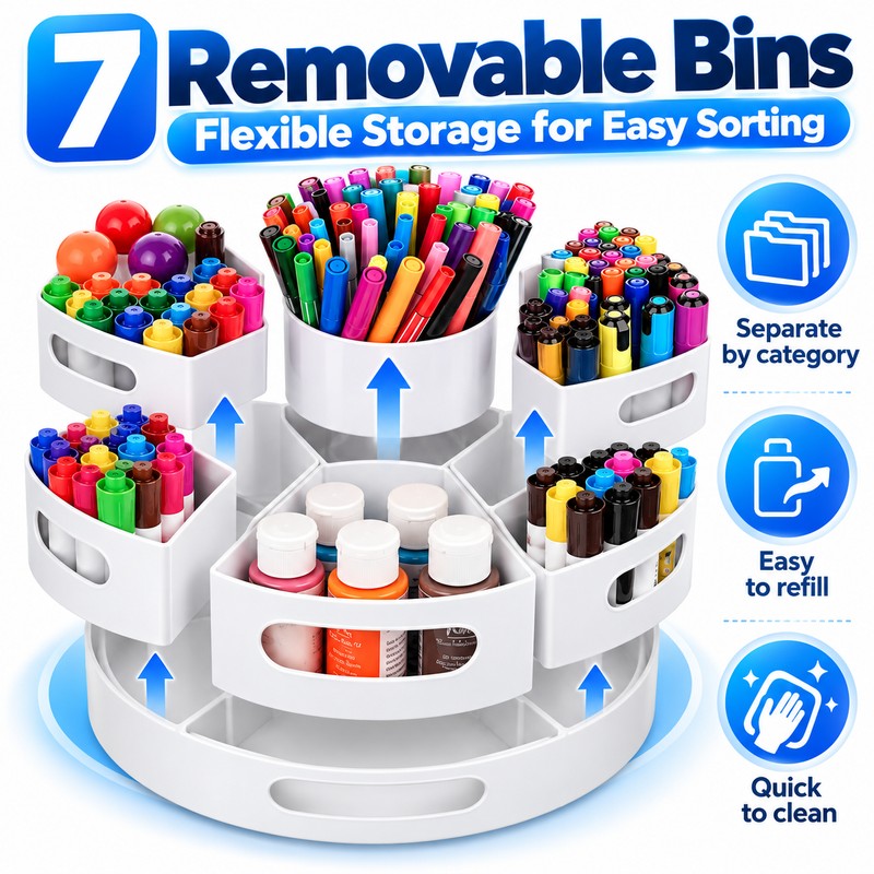 360° Rotating Desk Organizer for Office & School – 7