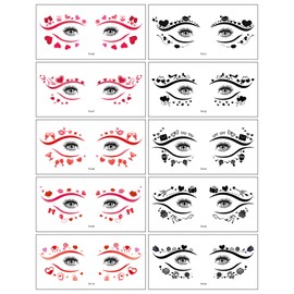 20 pcs Valentine's Eye Face Tattoo Sticker Heart Love Waterproof Tattoo Makeup Transfer Stickers Decal party Festival Women Supply