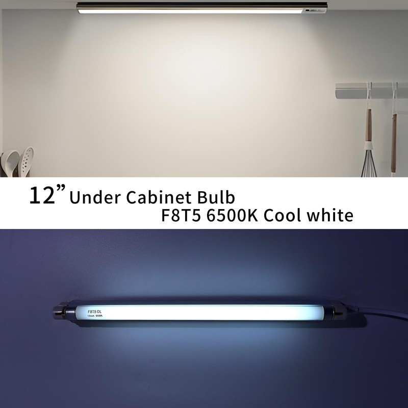 Accway (6 pack) F8T5/DL 6500K 12’’ Linear Fluorescent Light Bulb,