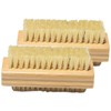 OHPHCALL 2pcs Bamboo Nail Brush Double-sided Cleaning Tool with Sturdy