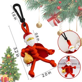 OEHEDOU Cute Red Santa Keychain Pendant Christmas Ornament Made of Jute with Humorous Santa Face Christmas Gift Holiday Accessory