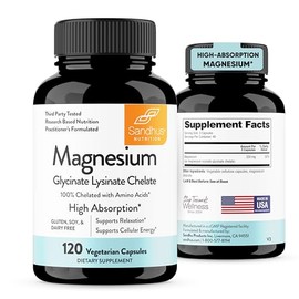 Sandhus Glicinato De Magnesio Máxima Absorción 120 Capsulas                                                                                           