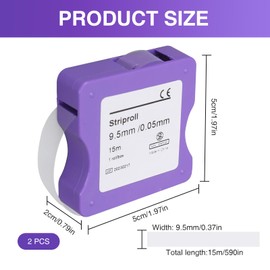 Thoquene Pack of 2 Tooth Sandpaper Polishing Strips, 15 m/Rolls/Box Tooth Sandpaper for Spaces