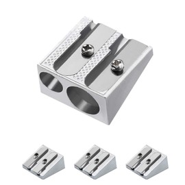 4PCS Mini Magnesium Pencil Sharpener with 2 Holes, 2024 New Semester Handheld Pencil Sharpener, School, Offices, Home, Art Project, Survival in The Wild(Silver)