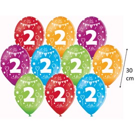 Libetui 10 Strong Coloured Balloons, 30 cm, Decoration for a Children’s Birthday Party with Birthday Number Print
