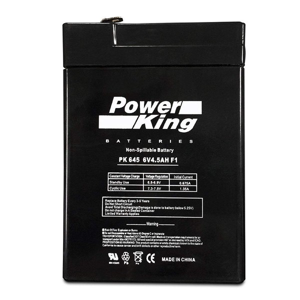 YT-645 6.00 Volt 4.50 AmpH SLA Replacement Battery with F1 Terminal Beiter DC Power