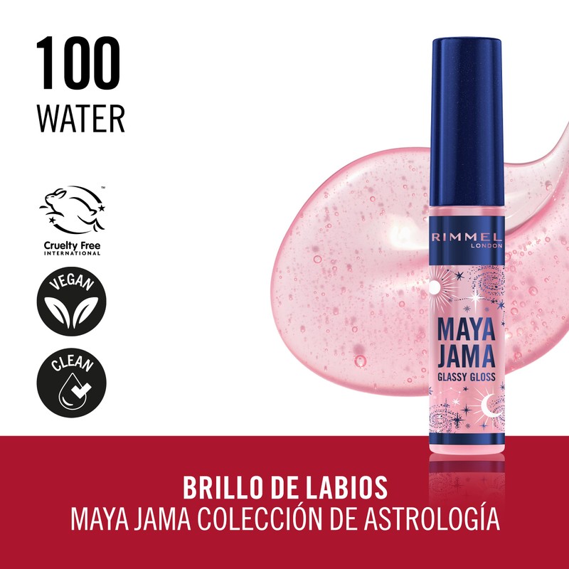 RIMMEL MAYA JAMA Lip Gloss 100 Water 0.3 fl oz