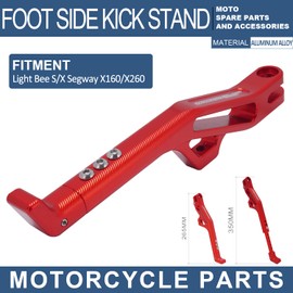 JFG RACING Sur Ron Kickstand,Motorcycle Kick Stand Side Aluminum Alloy CNC Adjustable for Surron Light Bee S/X Segway X160/X260 Talaria Sting Red