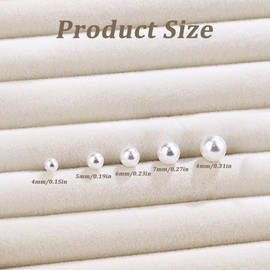 5 Pairs Pearl Earrings for Women, 925 Silver Earrings, Hypoallergenic Stainless Steel Ball Earrings, Pearl Earrings, Stud Earrings, Faux Pearl Ball, Stainless Steel