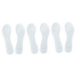 KOMBIUDA 3pairs Gel Insoles for Ladies Transparent Arch Support Foot Pads Non- Cushion for Comfort and Relief for High Heels and Sports Shoes Washable Foot Care Tool