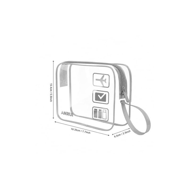 CGBE Set de 3 Neceseres de Viaje Transparentes Impermeables con