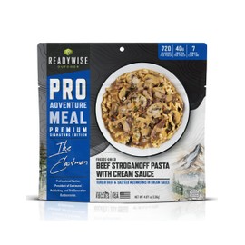 ReadyWise Outdoor Pro Adventure Meal - Beef Stroganoff Pasta with Cream Sauce, 2 Servings, 1 Pouch, 720 Calories, 40g Protein, Freeze Dried Food & Dehydrated Camping Meals, up to 5 Year Shelf Life