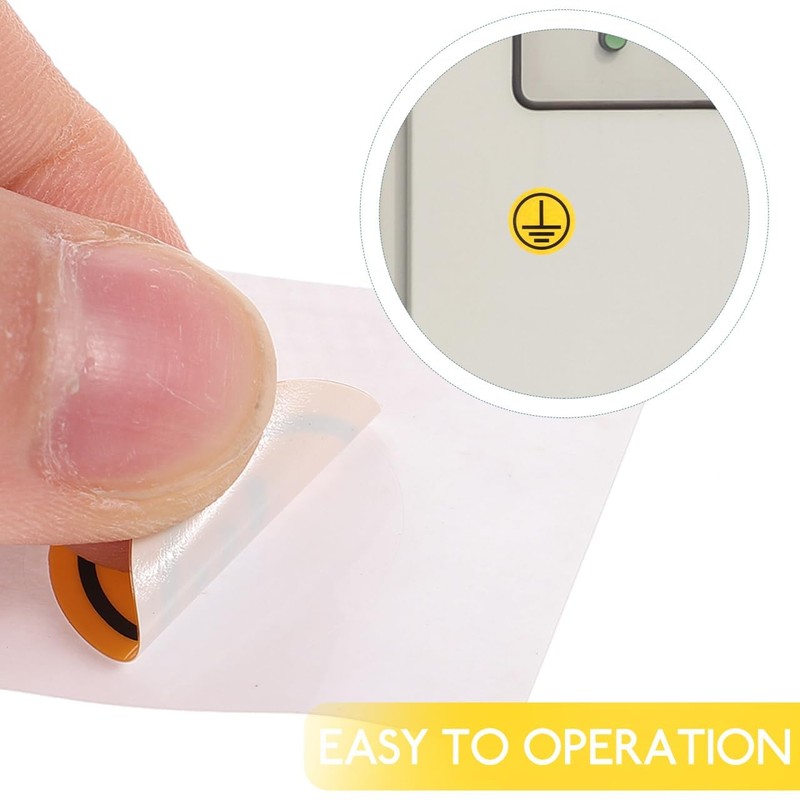 PartyKindom Protective Earthing Symbol Sticker Electrical Warning for Machines Weatherproof