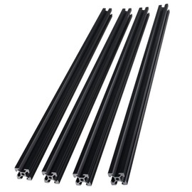 CNCYEAH Aluminum Profile Extrusion 2020 2000mm 4PCS T Slot Black European Standard Anodized CNC Aluminum Profile 4 Sets connectors 50PCS Nuts 1PC Spanner for DIY 3D Printer