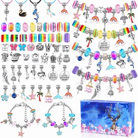 Cuentas de Arcilla de 112, Cuentas para Hacer Pulseras y Collares, DIY Manualidad Fabricacion de Joyas con 20 Metros de Cuerda y Tijeras Pequeñas, Decoracion Adorno Fiesta Regalo para Nino Amigo Adulto