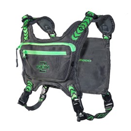 RaveRunner Running Bag for Phone | Chest Pack, Chest Fanny Pack, Running Phone Holder, Minimalist Running Vest, Chest Fanny Pack - Mochilas de Pecho, GUNMETAL, Adjustable - One Size Fits All