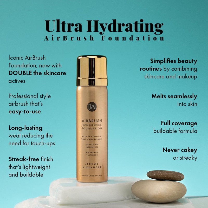 Jerome Alexander Airbrush Foundation Ultra Hydrating, Spray Foundation Makeup with