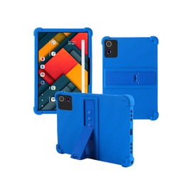 Case for Jeazans Jzpad-A10Pro Android 14 Tablet 10 inch，WUNIAK Shock Proof Lightweight Stand Rubber Shell Protective Cover,Kids Friendly Soft Silicone Adjustable Stand Cover，Blue