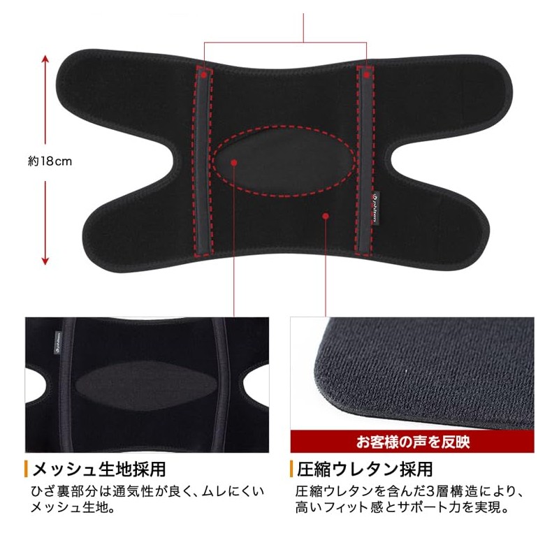 Phiten(phiten) Metax Knee Support Brace, M Size, Middle Type, for