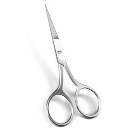 Utopia Care Facial Scissor for Men & Women – Small Scissor for Beard, Nose, Mustache, & Eyebrows Hair - Cosmetic Scissor with an Extra Sharp & Straight Tip - Travel-Friendly - Silver