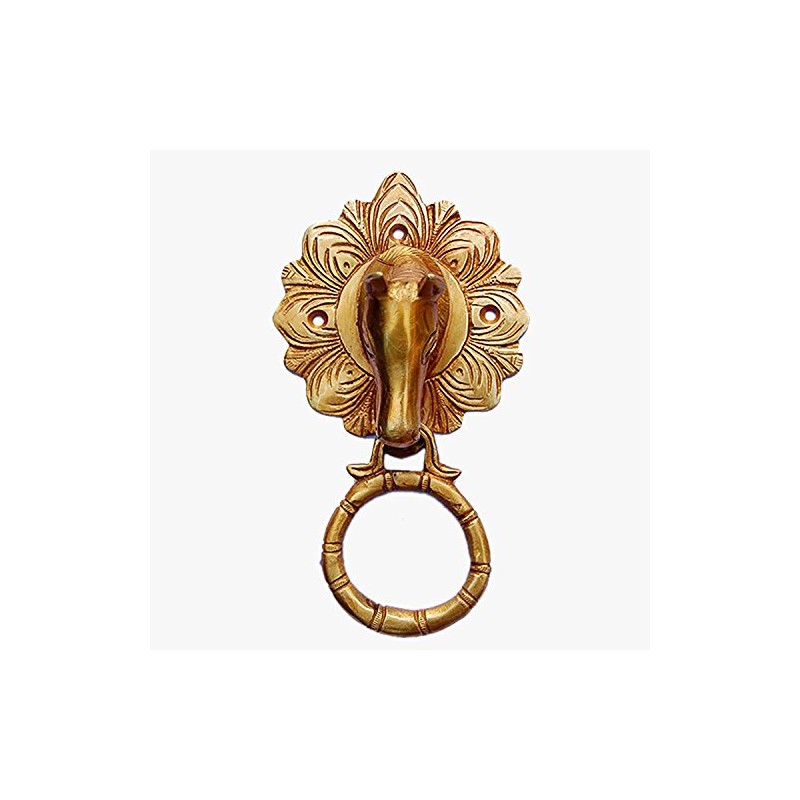 Purpledip Brass Metal Door Knocker: Antique Design Horse Head Gate